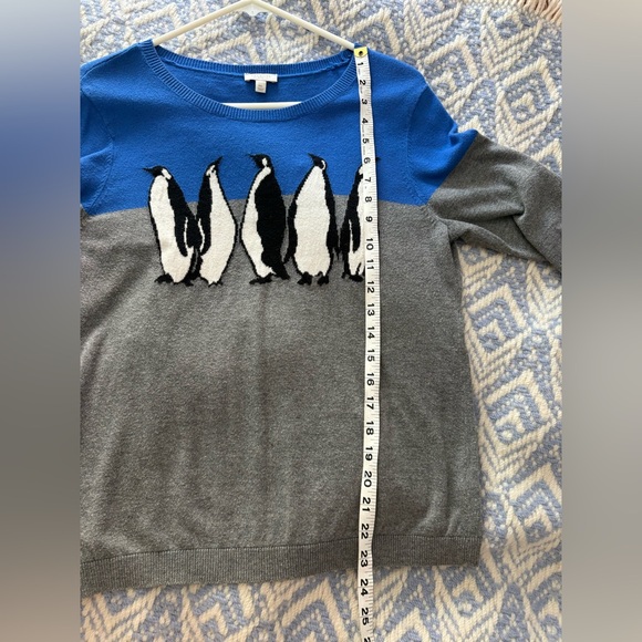 Talbots Blue and Gray Penguin Crewneck Sweater - Picture 5 of 7